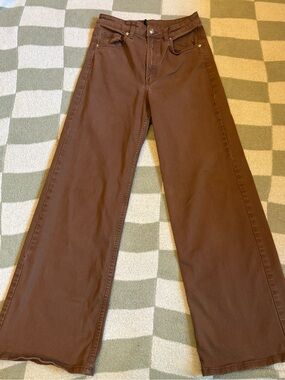 H&M Brown Wide High Jeans